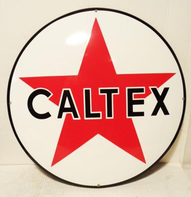 Caltex Logo Emaille Bord 50 cm