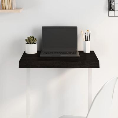 Tafelblad 60x40x(2-6)cm behandeld massief eikenhout donkerbruin