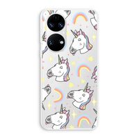 Rainbow Unicorn: Huawei P50 Transparant Hoesje