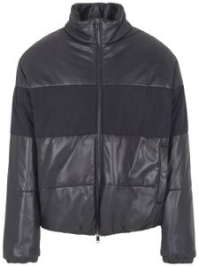 Armani Exchange veste en cuir à fermeture zippée - Noir