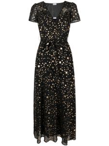 RED Valentino robe mi-longue évasée à motif d'étoiles - Noir