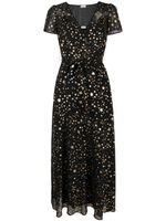 RED Valentino robe mi-longue évasée à motif d'étoiles - Noir