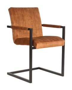 LABEL51 Eetkamerstoel 'Milo' Velvet, kleur Oker