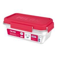 Hermetische Lunchtrommel Milan 1,2 L Roze Transparant Plastic Rechthoekig