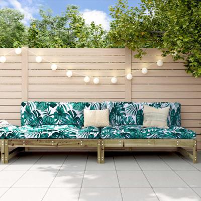 Tuinmiddenbanken 2 st 120x80 cm geïmpregneerd grenenhout