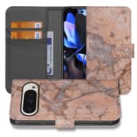 Book Case Google Pixel 10 Pro XL Marmer Oranje Boekhoesje Met Pasjes