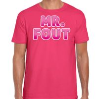 Verkleed t-shirt voor heren - Mr. Fout - roze - carnaval