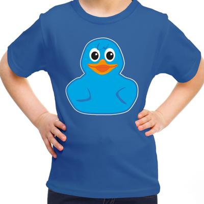 Verkleed T-shirt voor jongens/meisjes - eendje - blauw - Carnaval - feestkleding