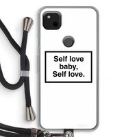 Self love: Pixel 4a Transparant Hoesje met koord