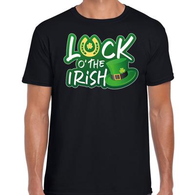 St. Patricks day t-shirt - zwart - voor heren - Luck of the Irish - Ierse feest kleding