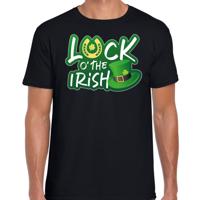 St. Patricks day t-shirt - zwart - voor heren - Luck of the Irish - Ierse feest kleding