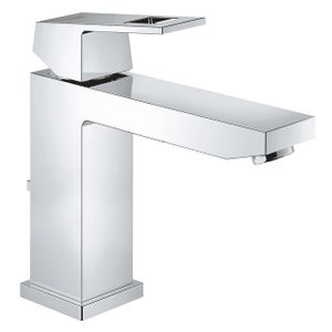 GROHE Eurocube waterbesparende wastafelkraan medium met waste 28mm met temperatuurbegrenzer chroom 23445000