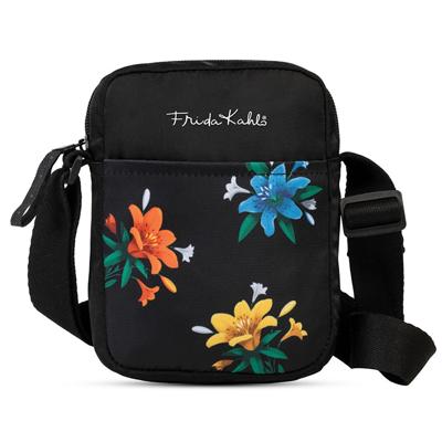 Frida Kahlo Schoudertasje Flower Zwart