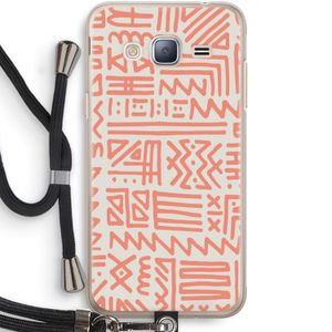 Marrakech Pink: Samsung Galaxy J3 (2016) Transparant Hoesje met koord