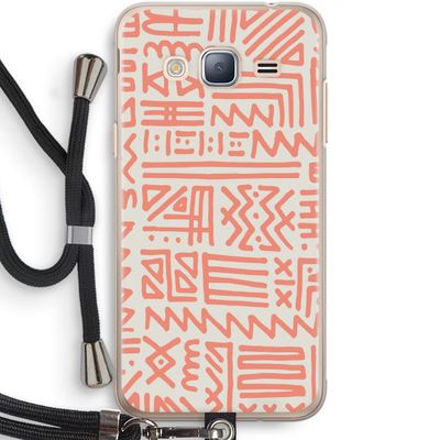 Marrakech Pink: Samsung Galaxy J3 (2016) Transparant Hoesje met koord