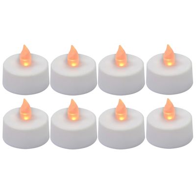 8x stuks LED theelichten/waxinelichten wit