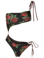 Amir Slama maillot de bain à fleurs - Noir - thumbnail