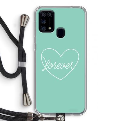 Forever heart pastel: Samsung Galaxy M31 Transparant Hoesje met koord