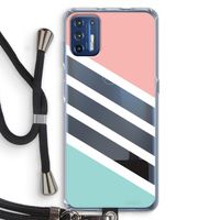 Strepen pastel: Motorola Moto G9 Plus Transparant Hoesje met koord