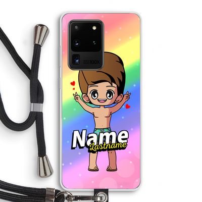 Chibi Maker man: Samsung Galaxy S20 Ultra Transparant Hoesje met koord