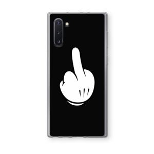 Middle finger black: Samsung Galaxy Note 10 Transparant Hoesje