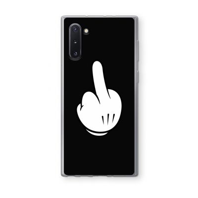 Middle finger black: Samsung Galaxy Note 10 Transparant Hoesje