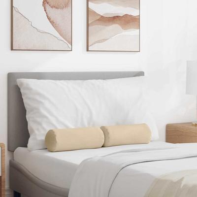 Bolster Kussens 2 pcs Crme 15 x 40 cm Microvezel Stof Bolster Kussens 2 pcs Crme 15 x 40 cm Microvezel Stof