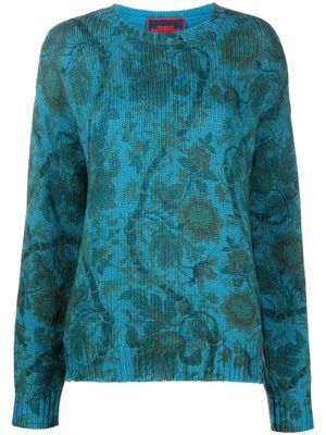 Pierre-Louis Mascia pull en laine à fleurs imprimées - Bleu