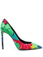 Saint Laurent escarpins Zoe 105 mm à fleurs - Vert - thumbnail