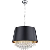 LED Hanglamp - Hangverlichting - Trion Lorena - E14 Fitting - Rond - Mat Zwart - Aluminium