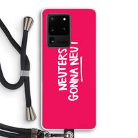 Neuters (roze): Samsung Galaxy S20 Ultra Transparant Hoesje met koord
