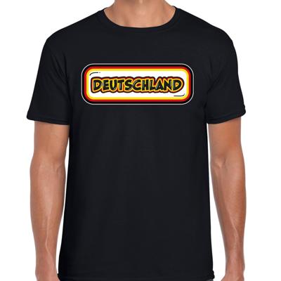 Verkleed T-shirt voor heren - Duitsland - zwart - voetbal supporter - themafeest