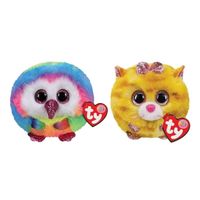 Ty - Knuffel - Teeny Puffies - Owel Owl & Tabitha Cat - thumbnail