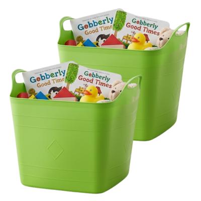 Storage solutions speelgoedmand - 2x - groen - 25 l - kunststof - 40 x 35 cm - opbergmand Storage solutions speelgoedmand - 2x - groen - 25 l - kunststof - 40 x 35 cm - opbergmand