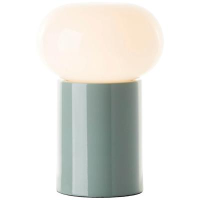 Brilliant Groene tafellampKnut met wit glas - 99002/84
