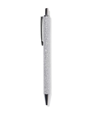 HEMA Balpen Glitter Zilver Blauwschrijvend