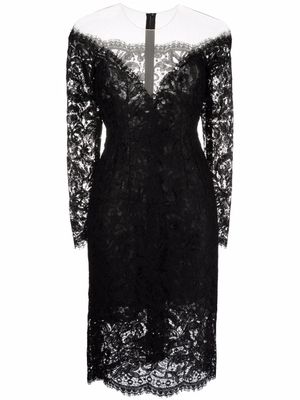 Dolce & Gabbana robe courte à détails de dentelle - Noir