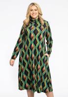 Yoek Lange jurk met col GATSBY strass | Bruin | Maat 38/40