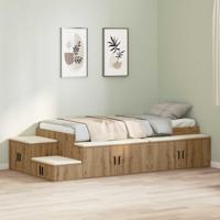 Opbergbedframe artisanaal eikenkleurig 244 x 127 x 53.5 cm