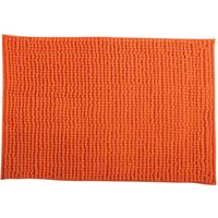 MSV Badkamerkleed/badmat voor op de vloer - oranje - 60 x 90 cm - Microvezel - Badmatjes - thumbnail