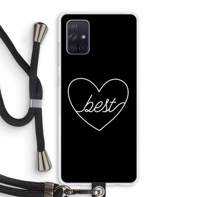 Best heart black: Samsung Galaxy A71 Transparant Hoesje met koord