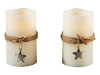 LIVARNO home LED-waskaars (Touw en ster, 2 stuks)