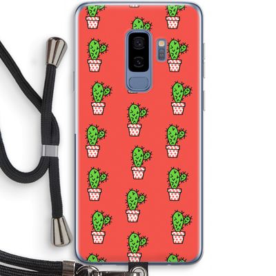 Mini cactus: Samsung Galaxy S9 Plus Transparant Hoesje met koord