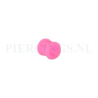 Tunnel siliconen double flared roze 10 mm