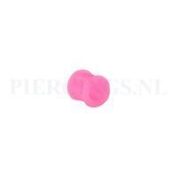 Tunnel siliconen double flared roze 10 mm