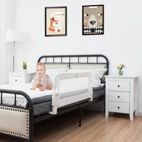 Opvouwbare Baby Bedhekje 1 Meter Veiligheid Bedhekje voor Peuters met Zacht Schuim Geschikt voor Enkele en Tweeling Bed (Wit) - thumbnail