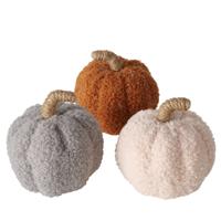 Deco pompoen polyester H10,5cm