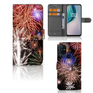 OnePlus Nord N10 Wallet Case met Pasjes Vuurwerk