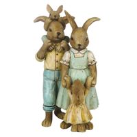 Clayre & Eef Multi Decoratie konijnen 8*6*15 cm 6PR3274