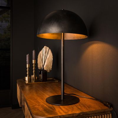 LifestyleFurn Tafellamp 'Favian' Metaal, Ø30cm, kleur Charcoal
